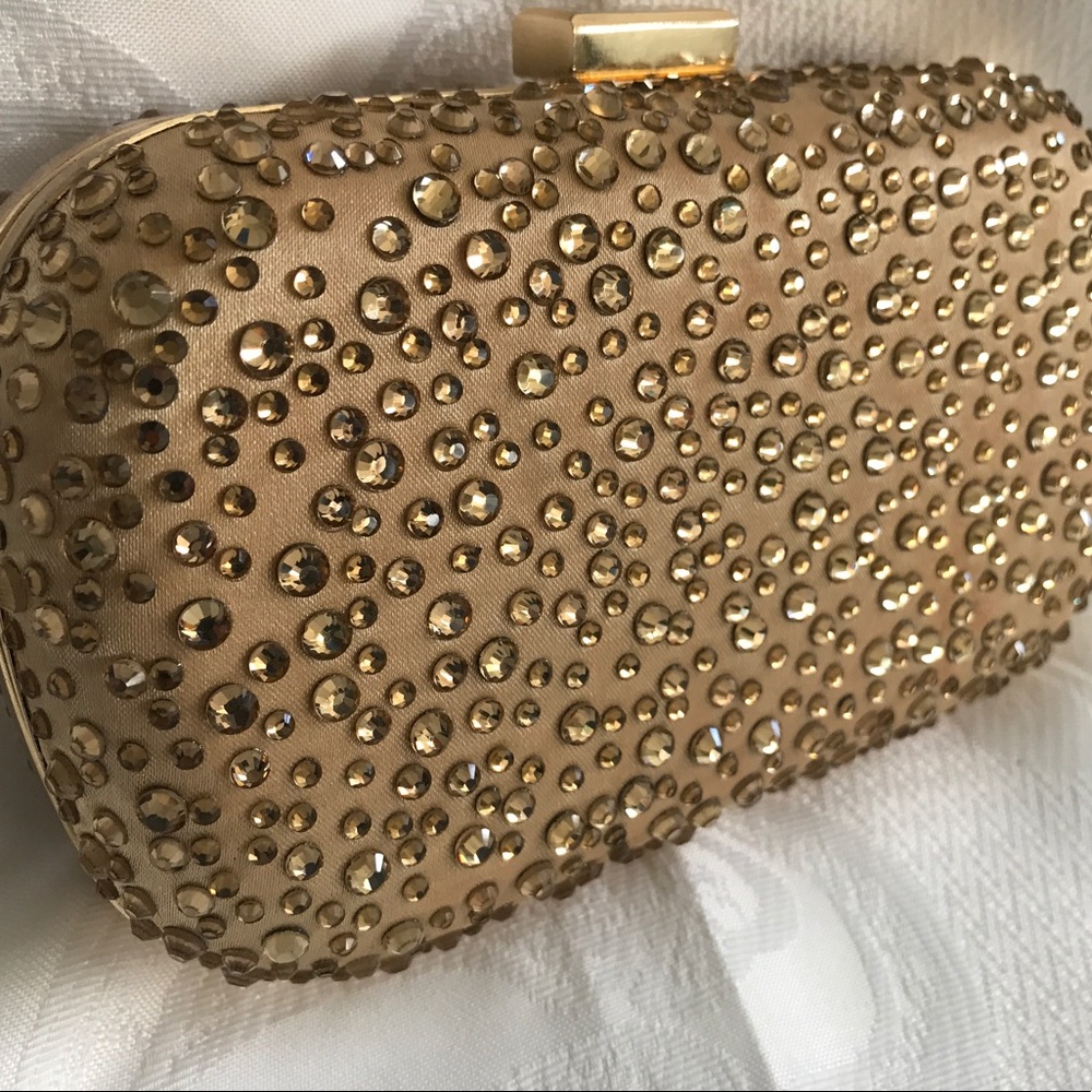 Crystalized Champagne Gold Clutch
